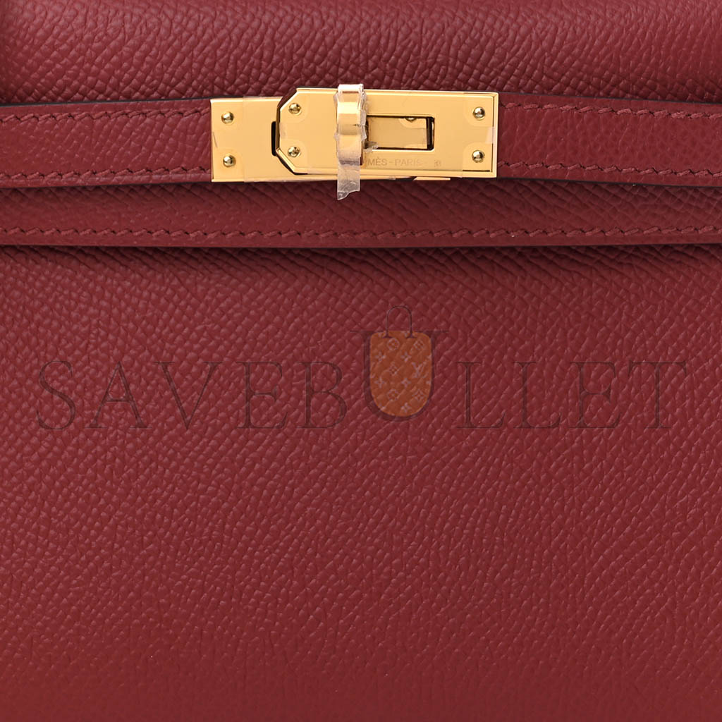 H**mes epsom mini kelly ii garnet red (19*12*5.5cm)